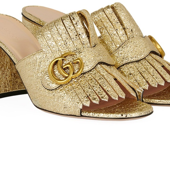 Gucci Shoes - GUCCI MARMONT GG FRINGED MULES